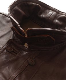 画像9: 60's UNKNOWN BRAND LEATHER WOOL LINING W-BREASTED FRENCH WORK JACKET "Corbusier Jacket" (9)