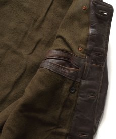 画像20: 60's UNKNOWN BRAND LEATHER WOOL LINING W-BREASTED FRENCH WORK JACKET "Corbusier Jacket" (20)