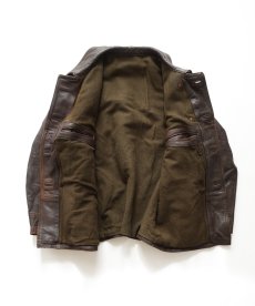 画像2: 60's UNKNOWN BRAND LEATHER WOOL LINING W-BREASTED FRENCH WORK JACKET "Corbusier Jacket" (2)