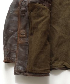 画像19: 60's UNKNOWN BRAND LEATHER WOOL LINING W-BREASTED FRENCH WORK JACKET "Corbusier Jacket" (19)