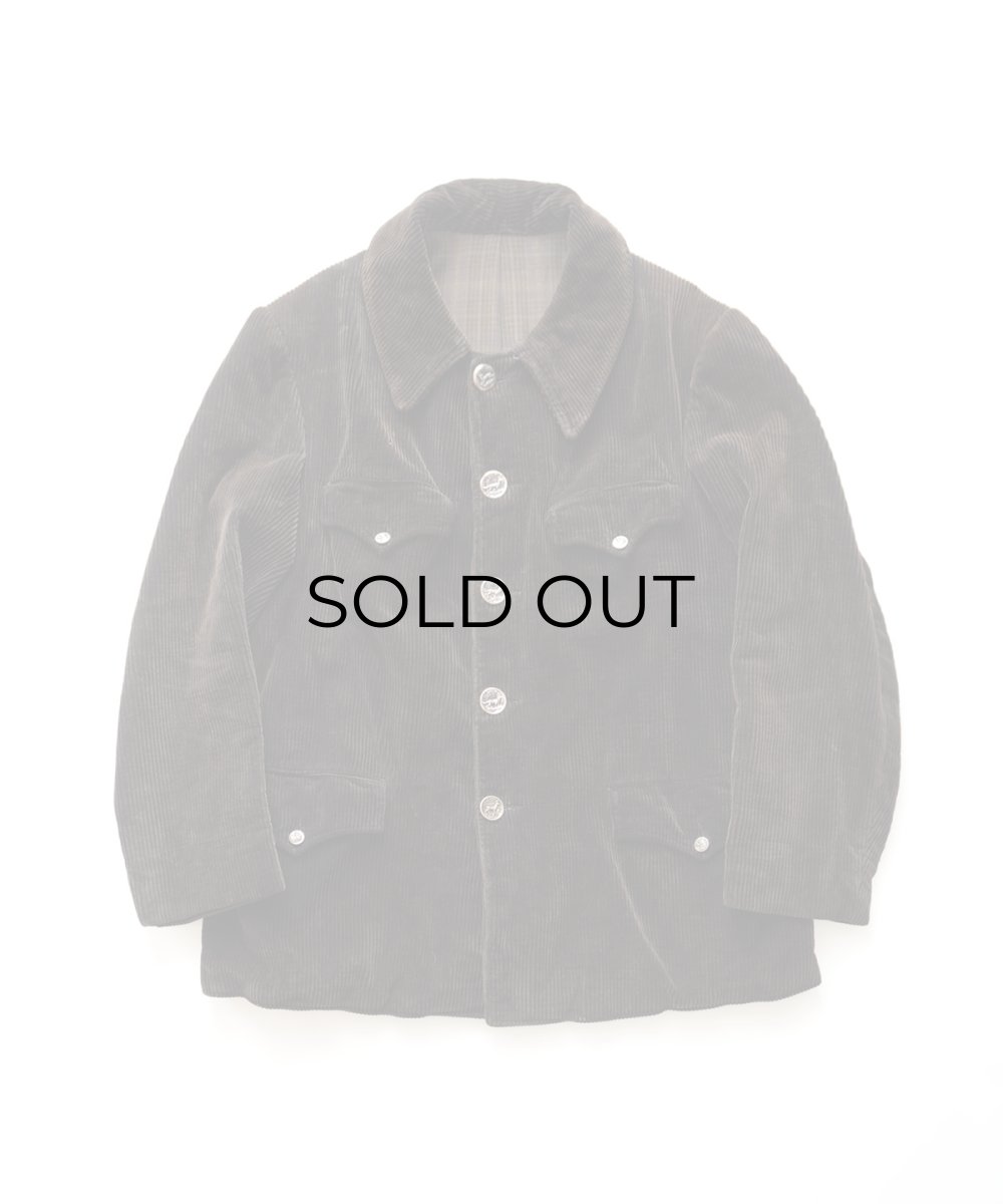画像1: 〜50's LCD HEAVY COTTON WIDE WALE CORDUROY COTTON CHECK FLANNEL LINING FRENCH HUNTING JACKET (1)