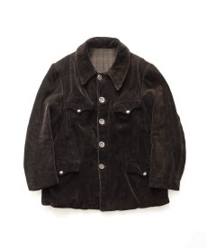 画像1: 〜50's LCD HEAVY COTTON WIDE WALE CORDUROY COTTON CHECK FLANNEL LINING FRENCH HUNTING JACKET (1)
