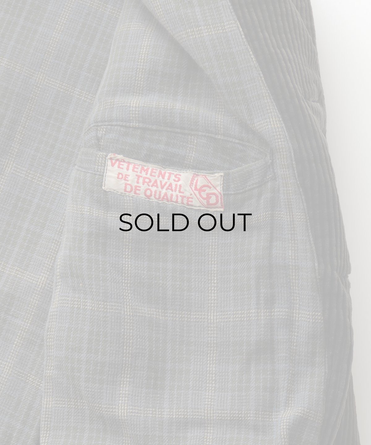 画像14: 〜50's LCD HEAVY COTTON WIDE WALE CORDUROY COTTON CHECK FLANNEL LINING FRENCH HUNTING JACKET (14)