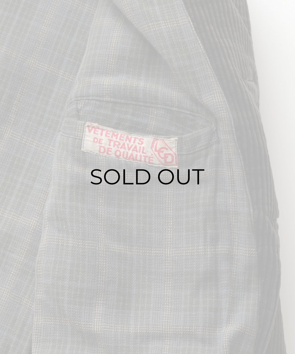 画像14: 〜50's LCD HEAVY COTTON WIDE WALE CORDUROY COTTON CHECK FLANNEL LINING FRENCH HUNTING JACKET (14)