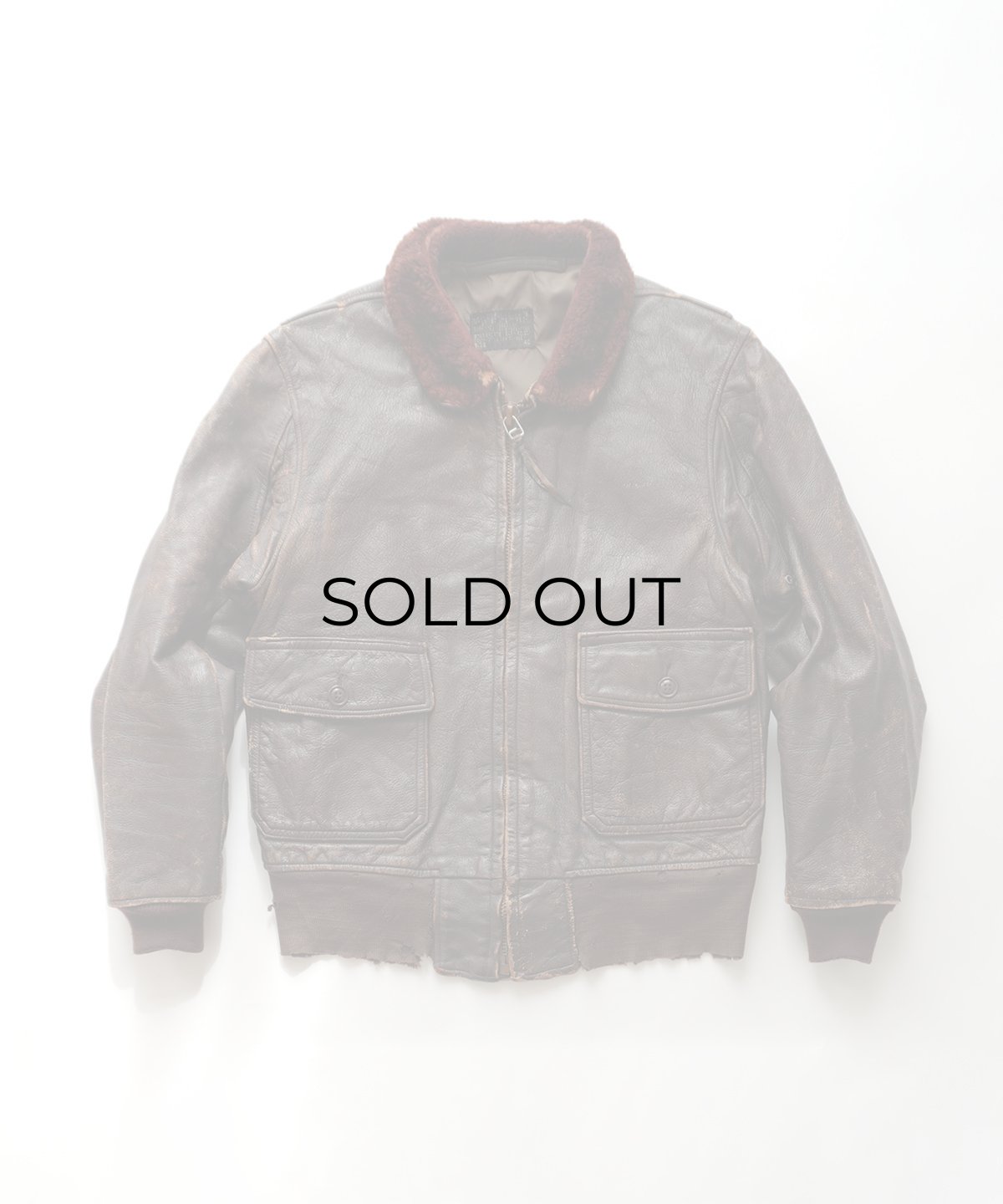 画像1: 60's US NAVY "G-1" GOATSKIN LEATHER MOUTON COLLAR ZIP FLIGHT JACKET (1)