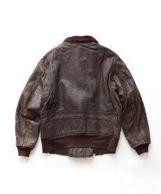 画像3: 60's US NAVY "G-1" GOATSKIN LEATHER MOUTON COLLAR ZIP FLIGHT JACKET (3)