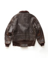 画像3: 60's US NAVY "G-1" GOATSKIN LEATHER MOUTON COLLAR ZIP FLIGHT JACKET (3)