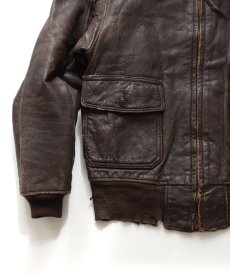 画像5: 60's US NAVY "G-1" GOATSKIN LEATHER MOUTON COLLAR ZIP FLIGHT JACKET (5)