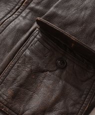 画像16: 60's US NAVY "G-1" GOATSKIN LEATHER MOUTON COLLAR ZIP FLIGHT JACKET (16)