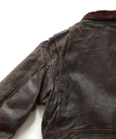 画像8: 60's US NAVY "G-1" GOATSKIN LEATHER MOUTON COLLAR ZIP FLIGHT JACKET (8)