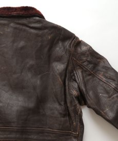 画像9: 60's US NAVY "G-1" GOATSKIN LEATHER MOUTON COLLAR ZIP FLIGHT JACKET (9)