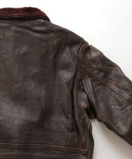 画像9: 60's US NAVY "G-1" GOATSKIN LEATHER MOUTON COLLAR ZIP FLIGHT JACKET (9)