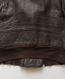 画像18: 60's US NAVY "G-1" GOATSKIN LEATHER MOUTON COLLAR ZIP FLIGHT JACKET (18)