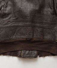 画像18: 60's US NAVY "G-1" GOATSKIN LEATHER MOUTON COLLAR ZIP FLIGHT JACKET (18)