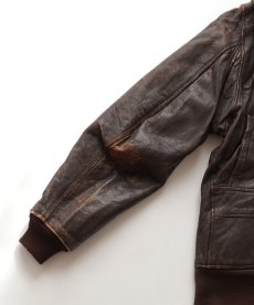 画像13: 60's US NAVY "G-1" GOATSKIN LEATHER MOUTON COLLAR ZIP FLIGHT JACKET (13)