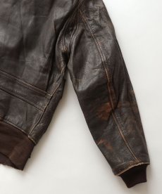 画像12: 60's US NAVY "G-1" GOATSKIN LEATHER MOUTON COLLAR ZIP FLIGHT JACKET (12)