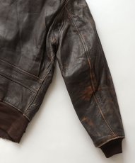 画像12: 60's US NAVY "G-1" GOATSKIN LEATHER MOUTON COLLAR ZIP FLIGHT JACKET (12)