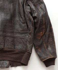 画像11: 60's US NAVY "G-1" GOATSKIN LEATHER MOUTON COLLAR ZIP FLIGHT JACKET (11)