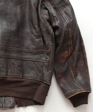 画像11: 60's US NAVY "G-1" GOATSKIN LEATHER MOUTON COLLAR ZIP FLIGHT JACKET (11)
