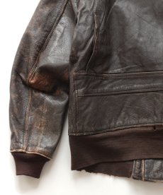 画像10: 60's US NAVY "G-1" GOATSKIN LEATHER MOUTON COLLAR ZIP FLIGHT JACKET (10)