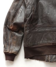 画像10: 60's US NAVY "G-1" GOATSKIN LEATHER MOUTON COLLAR ZIP FLIGHT JACKET (10)