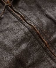 画像17: 60's US NAVY "G-1" GOATSKIN LEATHER MOUTON COLLAR ZIP FLIGHT JACKET (17)