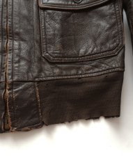 画像6: 60's US NAVY "G-1" GOATSKIN LEATHER MOUTON COLLAR ZIP FLIGHT JACKET (6)