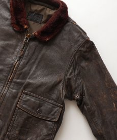 画像4: 60's US NAVY "G-1" GOATSKIN LEATHER MOUTON COLLAR ZIP FLIGHT JACKET (4)