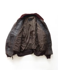 画像2: 60's US NAVY "G-1" GOATSKIN LEATHER MOUTON COLLAR ZIP FLIGHT JACKET (2)
