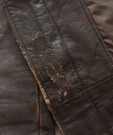 画像15: 60's US NAVY "G-1" GOATSKIN LEATHER MOUTON COLLAR ZIP FLIGHT JACKET (15)