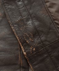 画像15: 60's US NAVY "G-1" GOATSKIN LEATHER MOUTON COLLAR ZIP FLIGHT JACKET (15)