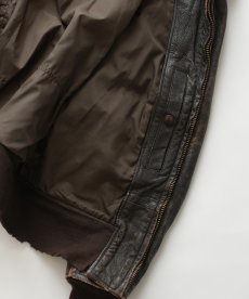 画像19: 60's US NAVY "G-1" GOATSKIN LEATHER MOUTON COLLAR ZIP FLIGHT JACKET (19)