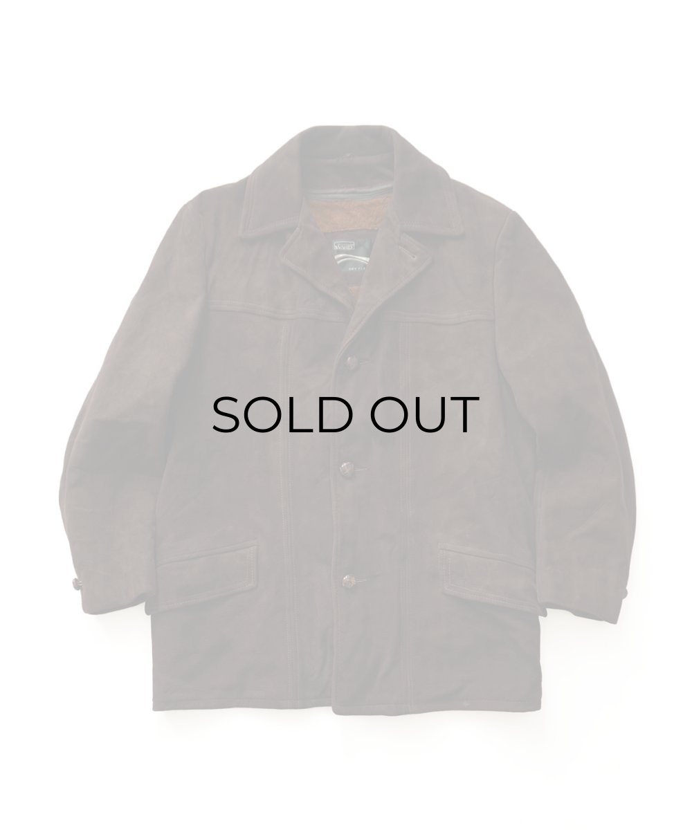 画像1: 70's MONTGOMERY WARD NUBUCK LEATHER CAR COAT with BOA LINER (1)