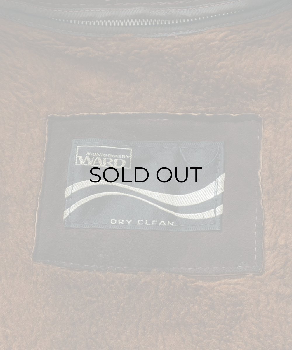 画像10: 70's MONTGOMERY WARD NUBUCK LEATHER CAR COAT with BOA LINER (10)