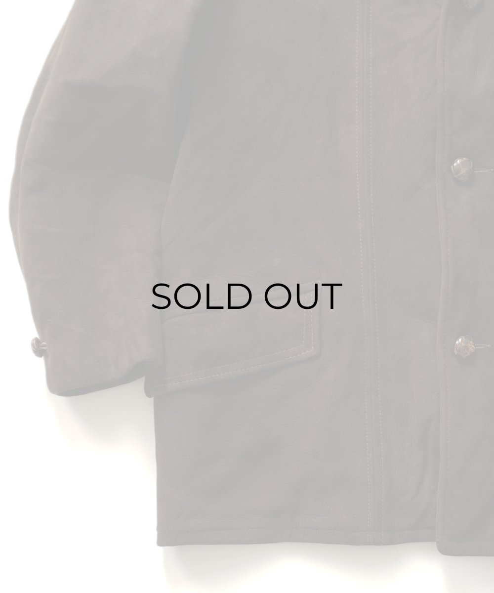 画像7: 70's MONTGOMERY WARD NUBUCK LEATHER CAR COAT with BOA LINER (7)