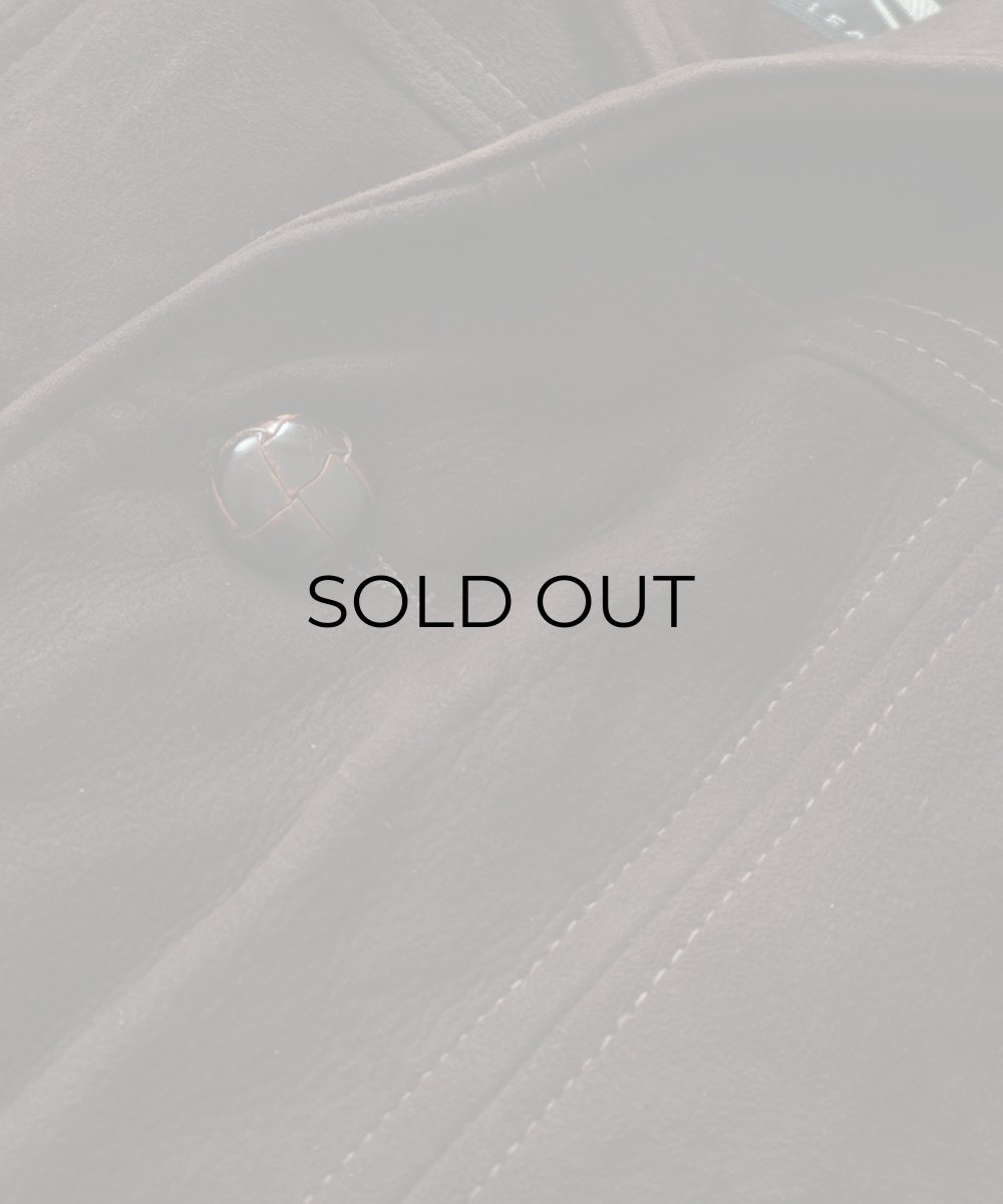 画像11: 70's MONTGOMERY WARD NUBUCK LEATHER CAR COAT with BOA LINER (11)