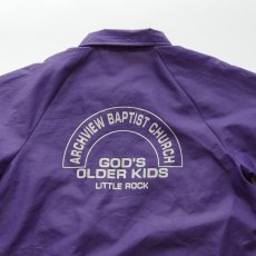 画像4: 〜90's AUBURN NYLON BACK PRINT FLANNEL LINED SNAP COACH JACKET "GOD'S OLDER KIDS" "MADE IN USA" (4)