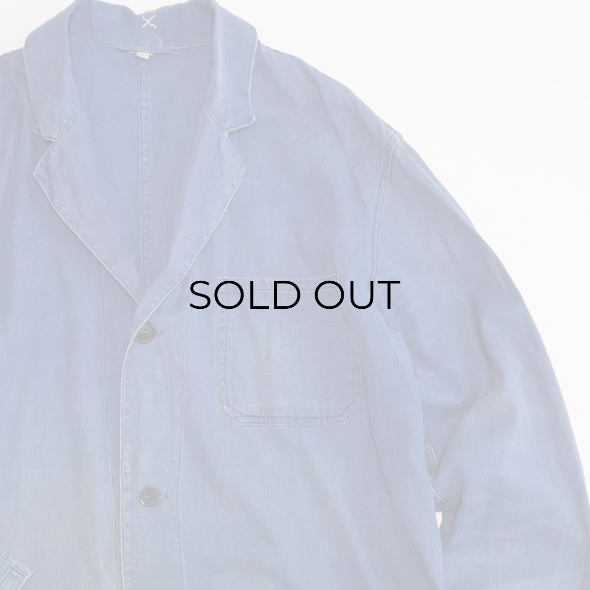 画像3: OLD UNKNOWN BRAND COTTON TWILL EURO WORK COAT (3)