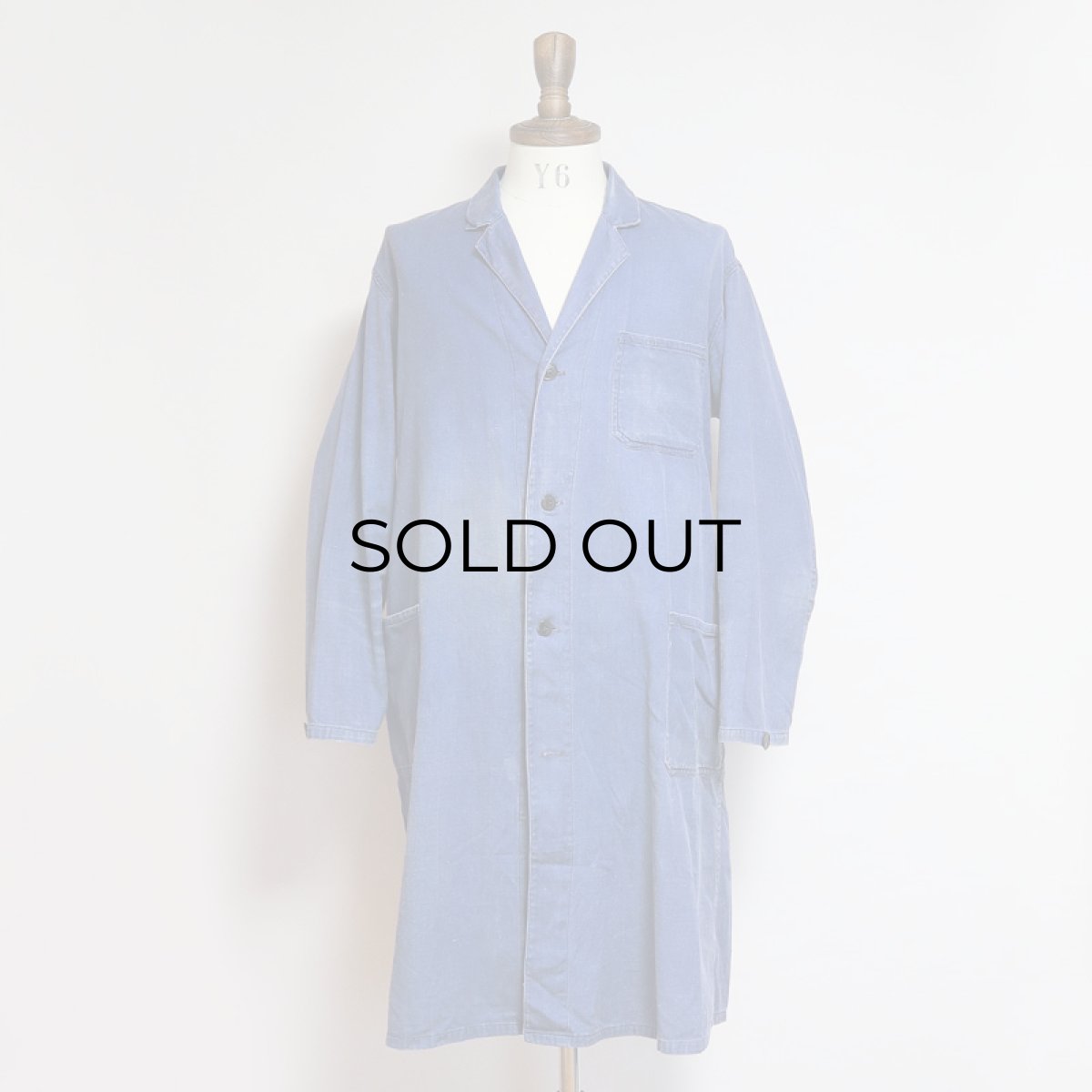 画像9: OLD UNKNOWN BRAND COTTON TWILL EURO WORK COAT (9)