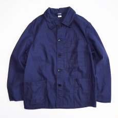 画像1: OLD GERMAN MILITARY COTTON HERRINGBONE TWILL WORK JACKET (1)