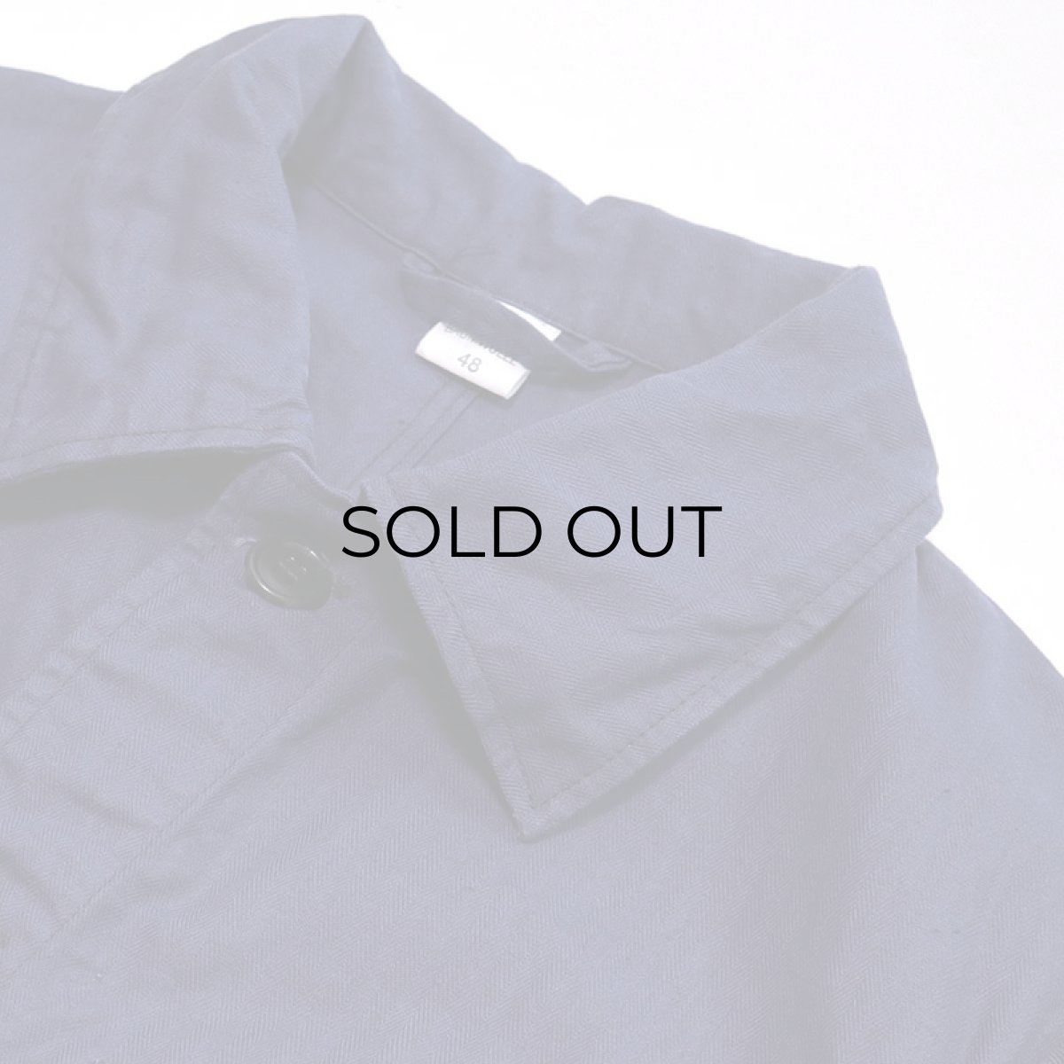 画像4: OLD GERMAN MILITARY COTTON HERRINGBONE TWILL WORK JACKET (4)