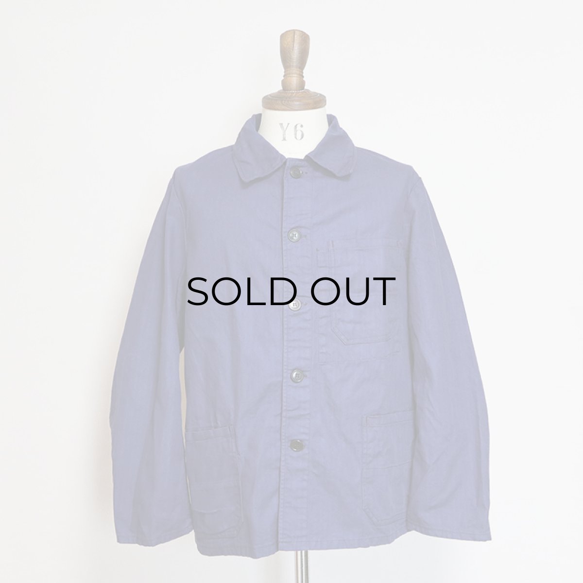 画像8: OLD GERMAN MILITARY COTTON HERRINGBONE TWILL WORK JACKET (8)