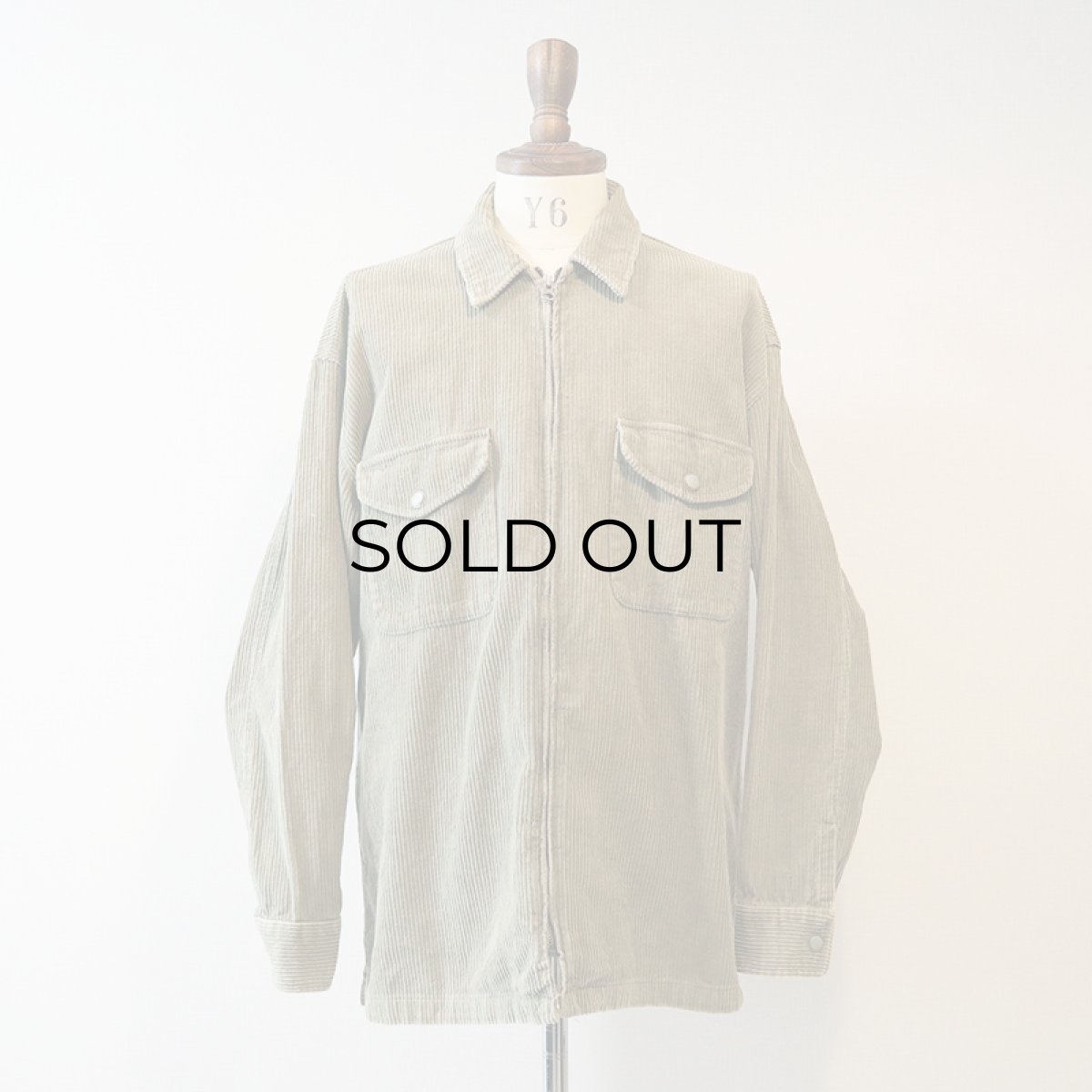 画像8: 90's BADGE COTTON WIDE WALE CORDUROY ZIP SHIRT JACKET (8)