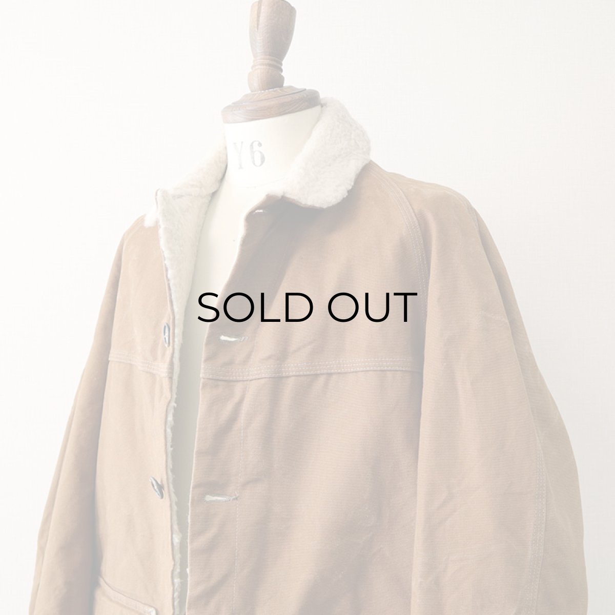 画像5: 〜70's UNKNOWN BRAND COTTON DUCK BOA LINING RANCH COAT (5)