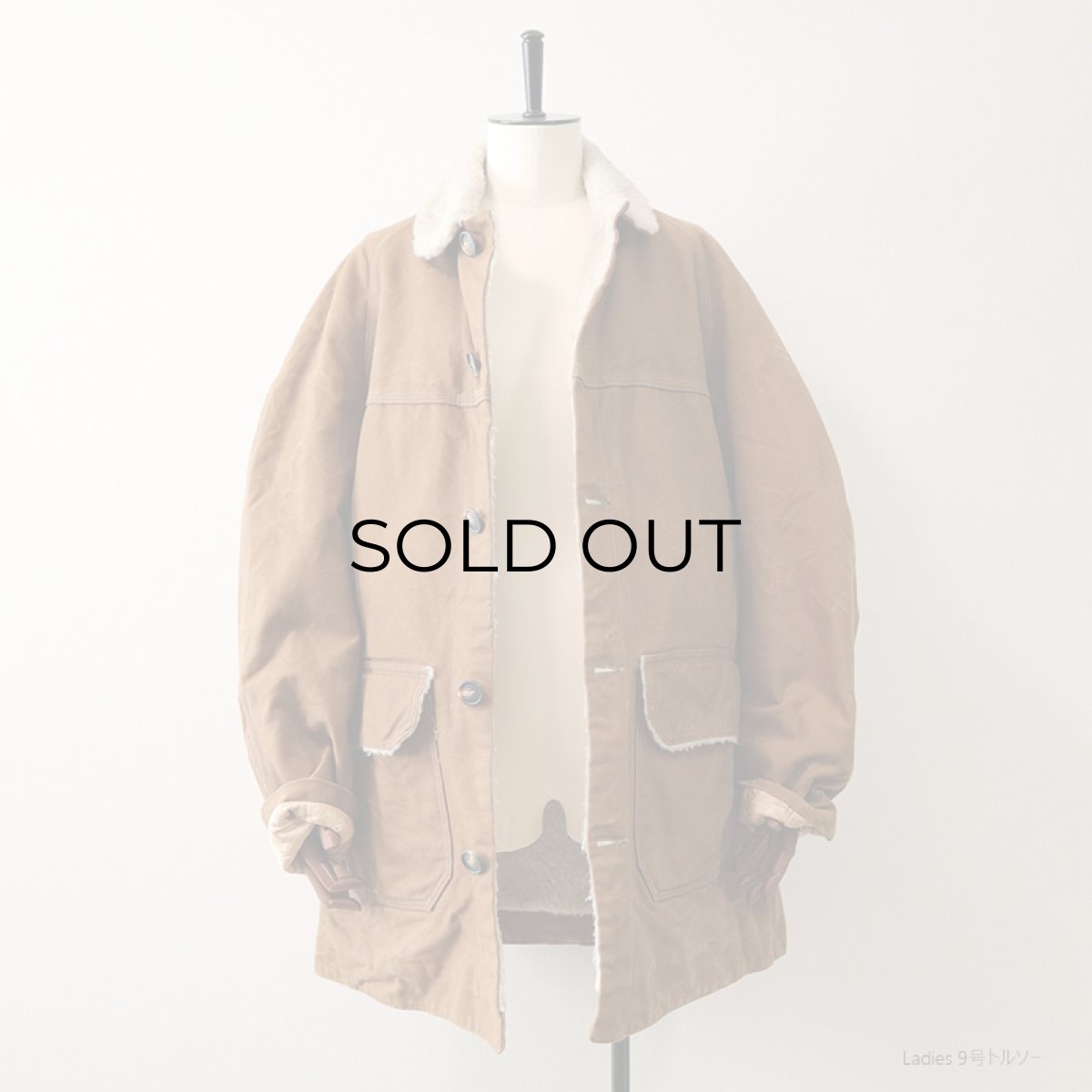 画像4: 〜70's UNKNOWN BRAND COTTON DUCK BOA LINING RANCH COAT (4)