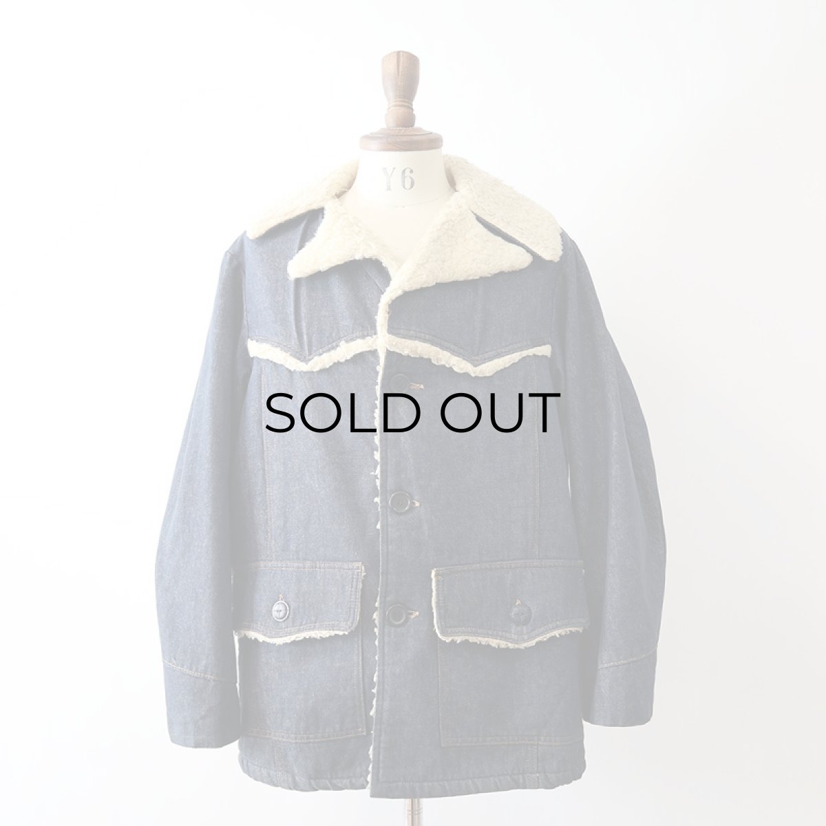 画像13: 70's ROEBUCKS DENIM BOA LINING RANCH COAT (13)