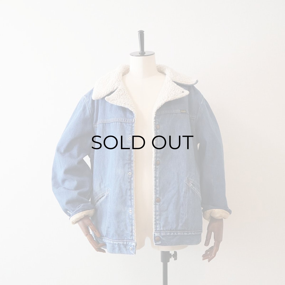 画像17: 70's WRANGLER "WRANGE COAT" DENIM BOA LINING RANCH JACKET (17)