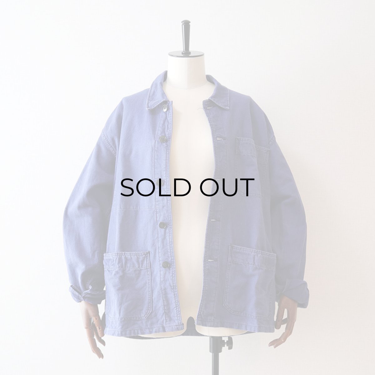 画像8: OLD UNKNOWN BRAND COTTON TWILL FRENCH WORK JACKET (8)