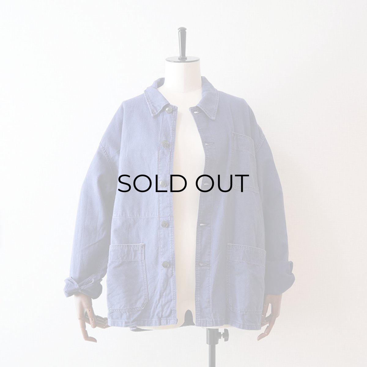 画像9: OLD UNKNOWN BRAND COTTON TWILL FRENCH WORK JACKET (9)