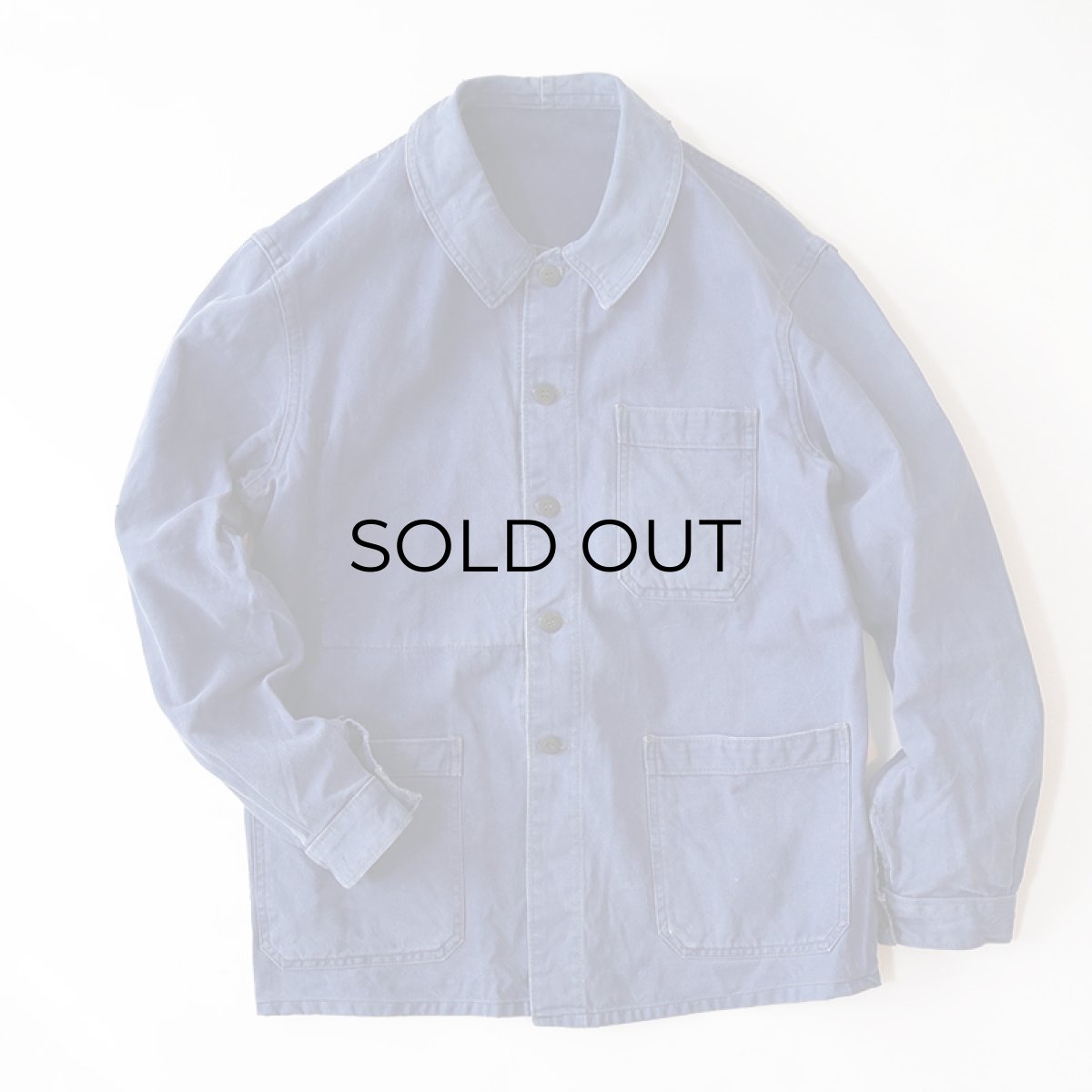 画像1: OLD FRENCH MILITARY COTTON TWILL WORK JACKET (1)